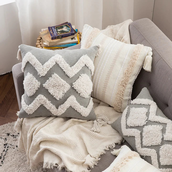 Nordic Cushion Cover – Decorative Tassel Pillow Cover